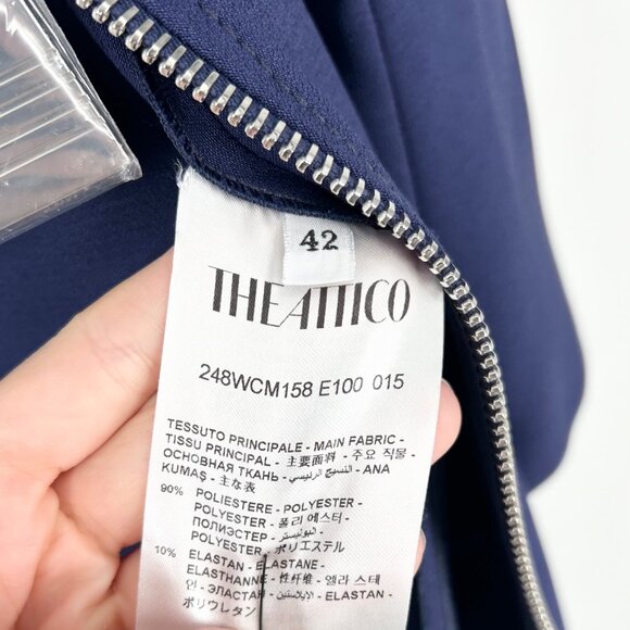 NWT The Attico Long Sleeve Blue Zip Detail Midi Dress - Picture 10 of 11
